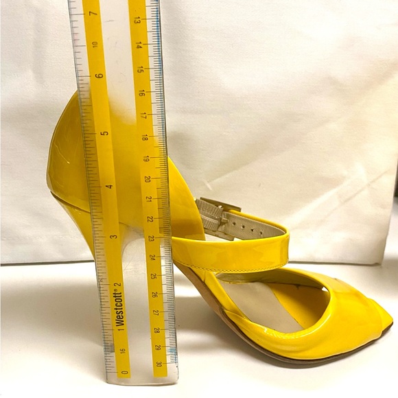 Jimmy Choo Bright Yellow Patent Leather Ankle-Strap Heels - Picture 8 of 12